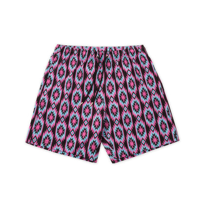 Pink Aztec Swim Trunks